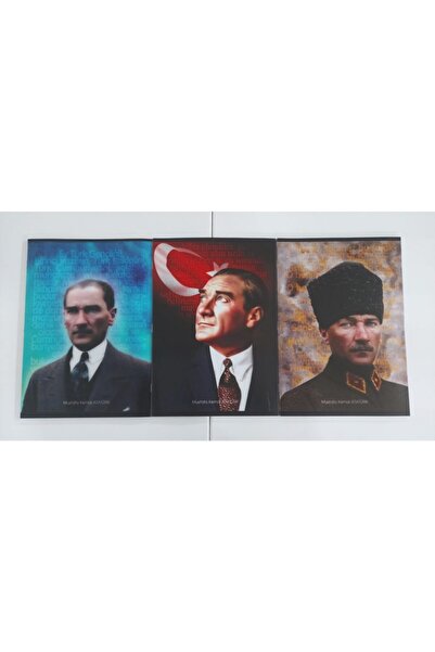 KESKİN COLOR A4 Atatürk Baskılı 60 Yaprak Kareli 3'lü Set