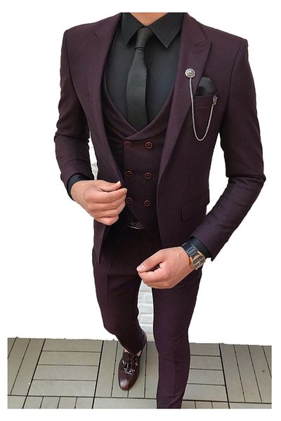 CXFASHİON Men's Slim Fit Vest Suit (shirt + collar ornament + tie + belt as a gift)