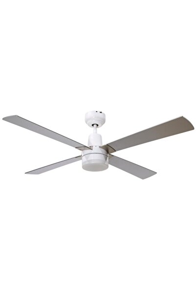 Alsanfan Pilot Beyaz Motorlu Gri Kanatlı Aydınlatmalı Tavan Vantilatörü