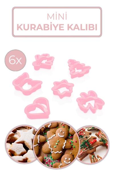 Eynel 6 Piece Shaped Cookie Mold Man Butterfly Star Tree Heart Patterned Sugar Dough Cutter Shaper