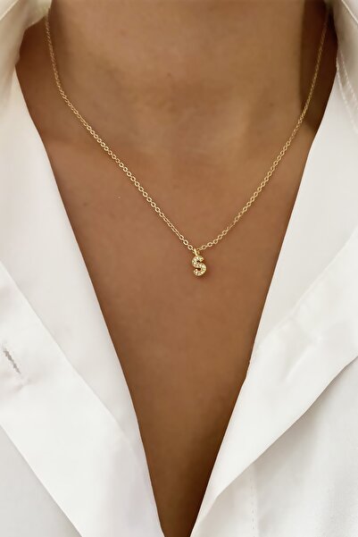 Clare's Store Ince Zincir Zirkon Taşlı Harf Kolye S Harfi