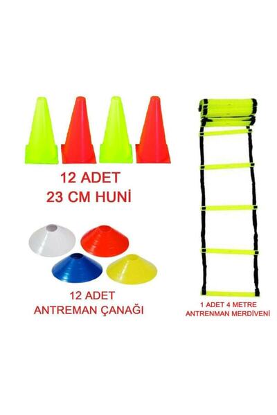 Leyaton Turuncu Antrenman Seti 4 Metre Merdiven + Huni + Küçük Çanak Seti