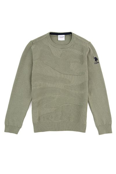 U.S. Polo Assn. Zelený chlapecký svetr