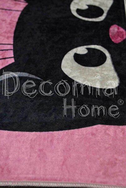 Decomia Home Digital Printed Non-Slip Base Black Cat Des.pink Double Bath Mat D8008