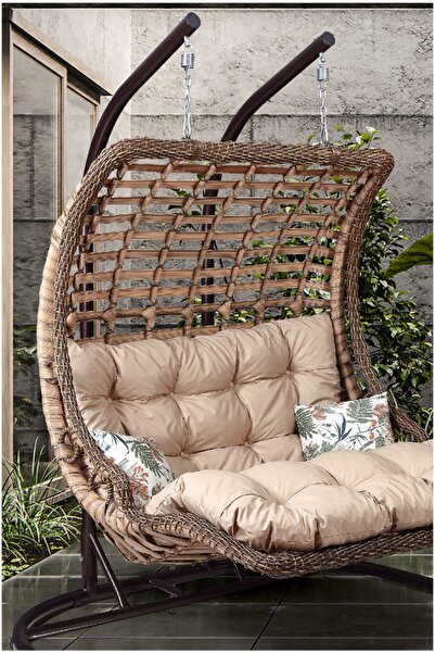 Capri Swing Bodrum Double Salıncak Açık Kahve