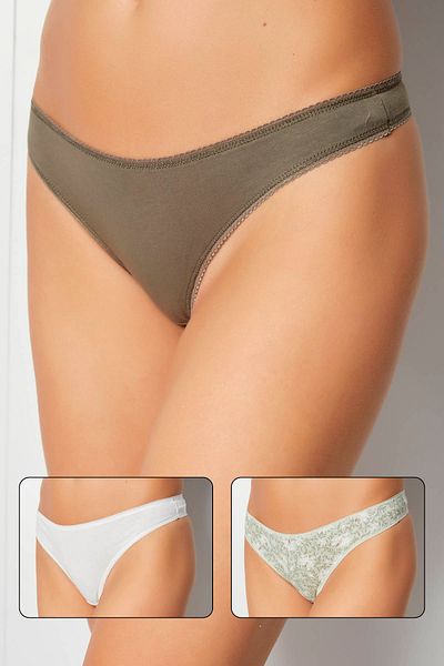 Siyah İnci Tanga din bumbac Lycra din 3 piese