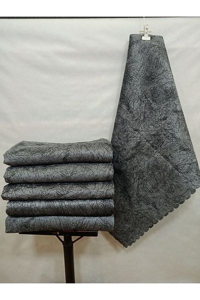 Madame Blue Sponge Vein Patterned Shiny and Non-Slip Sofa & Sofa Bed Cover Dark Gray