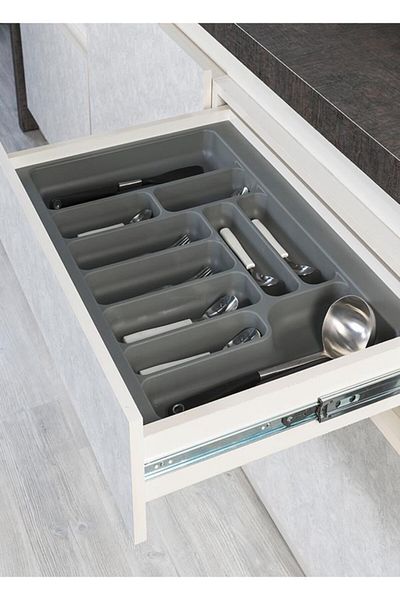STARAX S-2293-G Gray Plastic Spoon Holder Drawer Inside