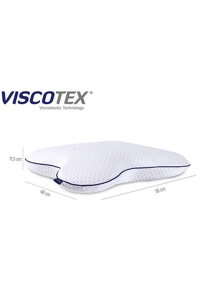 VİSCOTEX Pernă Visco Ortopedică Fluture cu Suport Gât Alb 56x48x11 cm