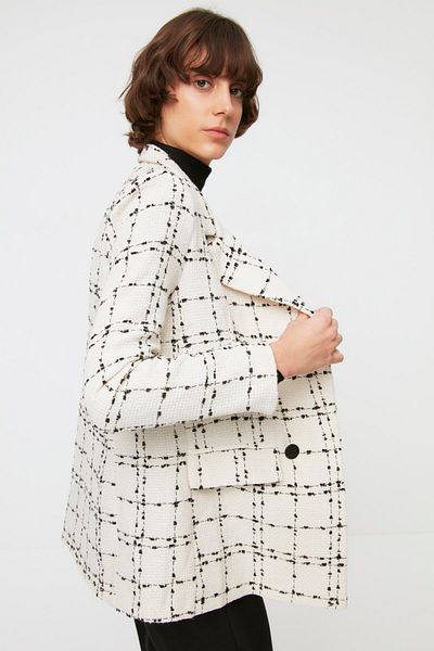 Trendyol Collection Blazer - Ecru - Oversized