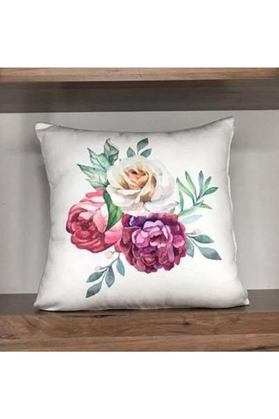 KIRLENTİM E944 Digital Printed Double Sided Patterned Throw Pillow Cover with Piping Edges