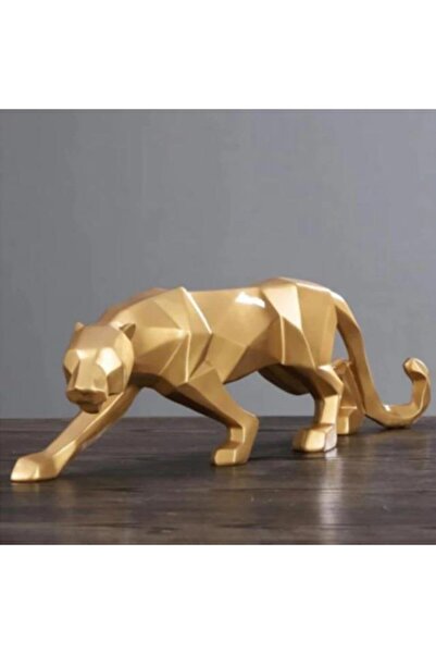 CajuArt Dekoratif Büyük Boy Kübik Leopar Ev Ofis Dekor Biblo