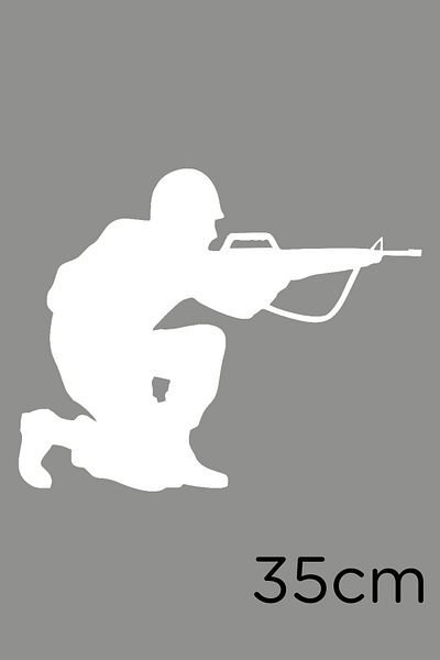 New Jargon Nișă Soldat Lipire Autocolant pentru Vehicul și Perete 35cm - Alb
