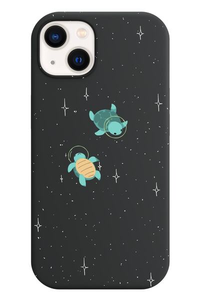 shoptocase Iphone 13 Lansman Uzaydaki Kaplumbağalar Desenli Telefon Kılıfı