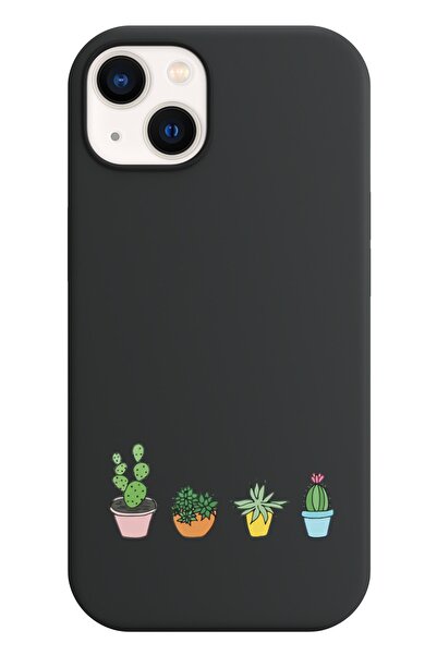 shoptocase Iphone 13 Lansman Saksılar Desenli Telefon Kılıfı
