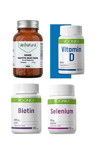 VeNatura Iron 90 Capsules + Vitamin D 102 Capsules + Biotin 102 Tablets + Selenium 92 Tablets
