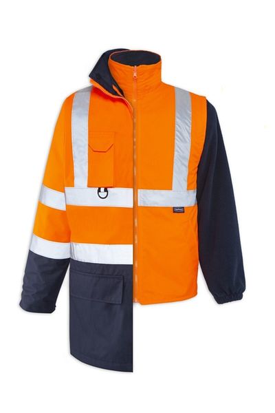 Trendform Hı-vis 5 In 1 Coat Orange Navy Blue