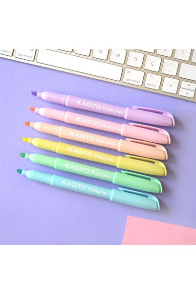 kagito Highligter Karışık Pastel Kalem - 6'lı Set