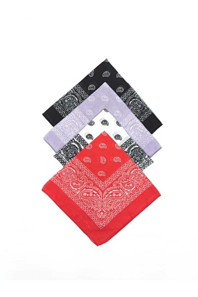 Fular Marketi 4 قطع باندانا قطنية منقوشة عرقيًا