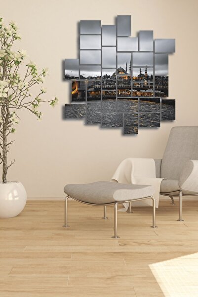 NT Handmade 30 Parça Ahşap Tablo Seti Duvar Dekoru -galata Köprüsü Puzzle Sal...