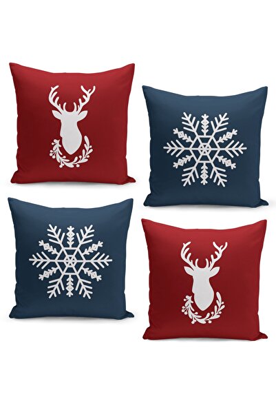 Filamente Набір чохлів для подушок 4шт Різдвяний різдвяний візерунок двосторо...