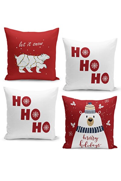 Filamente Набір чохлів для подушок 4шт Різдвяний різдвяний візерунок двосторо...