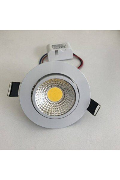 Ledim 10 Adet 5w Cob Led Gömme Tavan Spot Driverli Beyaz Çerçeve- Beyaz Işık