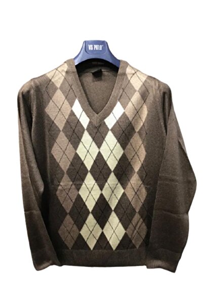 Nacar Erkek V Yaka Ince Triko Kazak