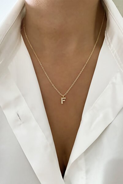 Clare's Store قلادة رفيعة بحجر الزركون بحرف F