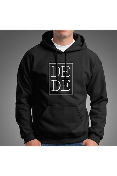 venüsdijital Black Hoodie with Grandfather Print, Special Gift for Grandfathers