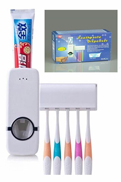 Markafox Otomatik Diş Macunu Sıkacağı 5 Adet Fırçalık Yeri Set