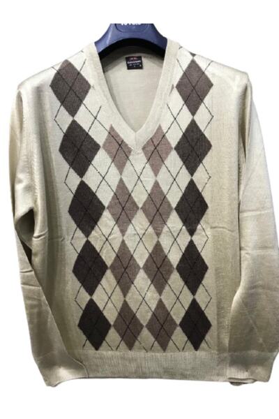 Nacar Erkek V Yaka Ince Triko Kazak