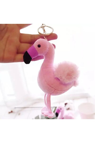 QUEEN AKSESUAR سلسلة مفاتيح كبيرة لطيفة عملاقة من القطيفة باللون الوردي على ش...