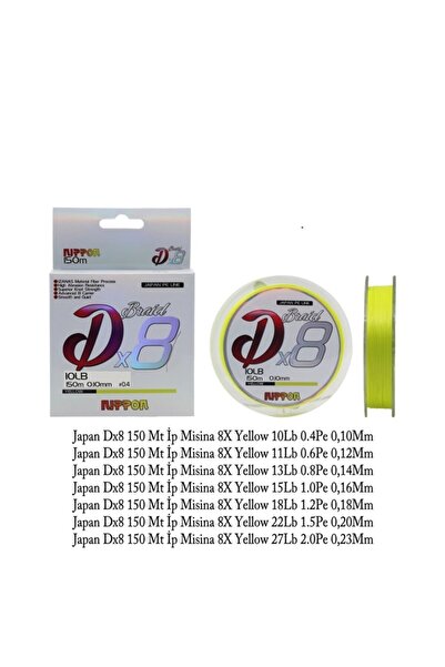 NIPPON اليابان Dx8 150 Mt Ip Misina 8x أصفر 0,16 مم