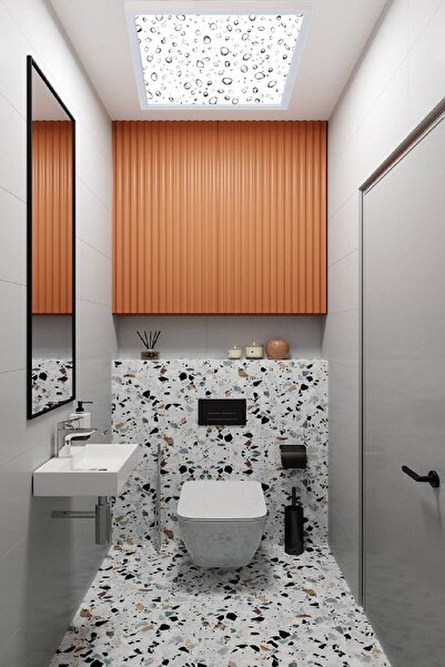 Gökyüzü Panel Led Avize Damla Tavana Model 60w Beyaz Kasa,beyaz Işık, Damla M...