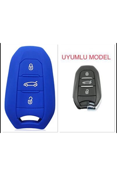 ŞENYILDIZ AKSESUAR غطاء مفتاح سيليكون متوافق مع بيجو 308 508 2008 3008 4008 5...