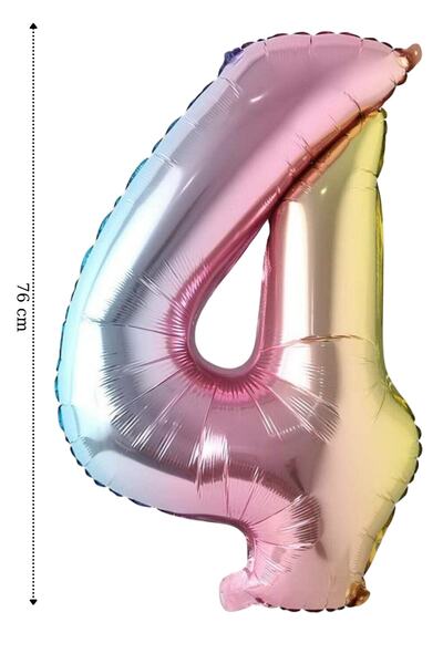 ELGALA بالون فويل 4 عدد بالون هيليوم 76 سم لون قوس قزح