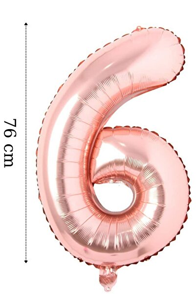 ELGALA بالون فويل رقم 6 بالون هيليوم 76 سم لون وردي