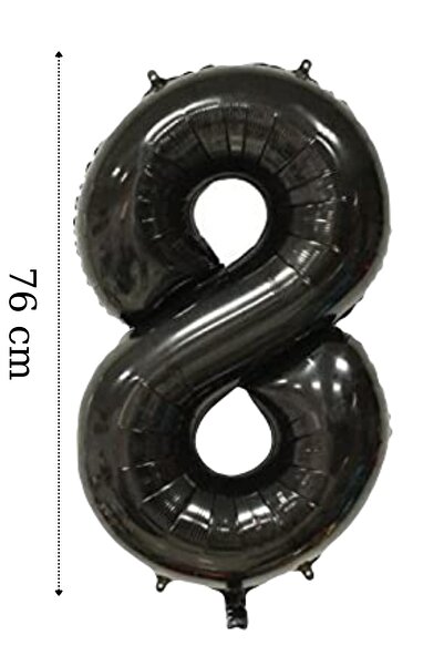 ELGALA بالون فويل رقم 8 بالون هيليوم 76 سم لون أسود