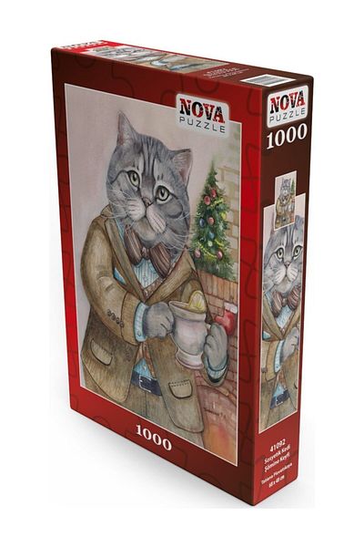 Nova Puzzle Nova 1000 Piece Socialite Cat, Fireplace Enjoyment Puzzle