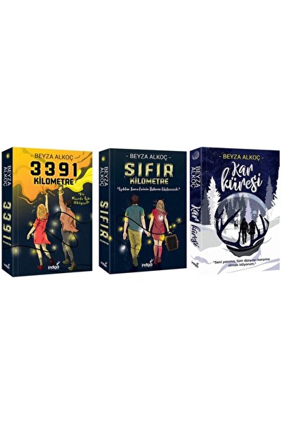 İndigo Kitap Sıfır Kilometre - 3391 Kilometre - Kar Küresi 3 Lü Set