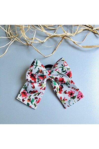 seyranat Colorful Flower Patterned Elastic Quality Girl's Bow Hair Clip