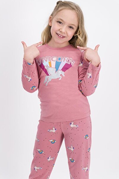 ROLY POLY Pembe Unicorn Kız Çocuk Pijama Takımı 1947