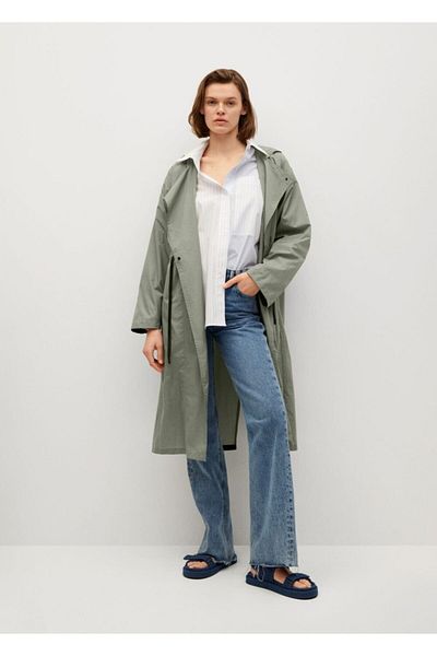 MANGO Woman Дамски сгъваем водоустойчив дъждобран цвят каки