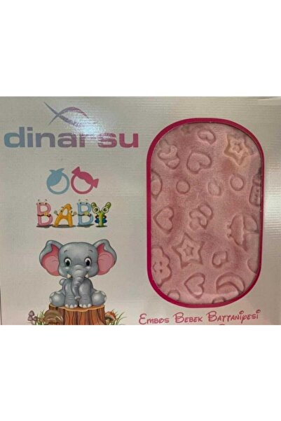 Dinarsu Embos Kabartmalı 100 X 120cm Ebatlarında Pembe Bebek Battaniyesi