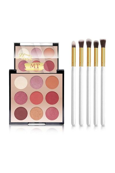 Makeuptime Mt 9-Piece Eyeshadow+5 Pieces Makeup Brush Set 01