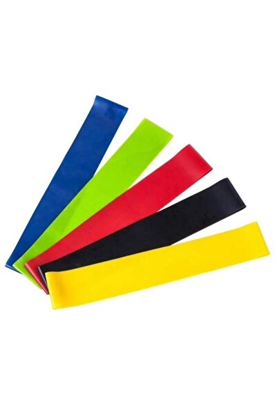 Clifton Aerobik Bandı 5'li Pilates Bandı Plates Egzersiz Direnç Lastiği Seti