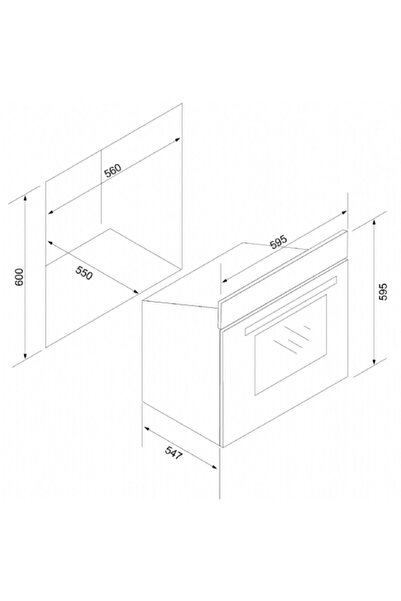 Esty Silverline Aef6601b03 Siyah Cam Ankastre Turbolu Fırın
