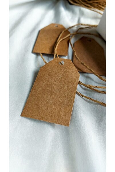 Çikoleyt Design بطاقة ملاحظة كرافت - فتحة قلب (4*6.5 سم) 50 قطعة