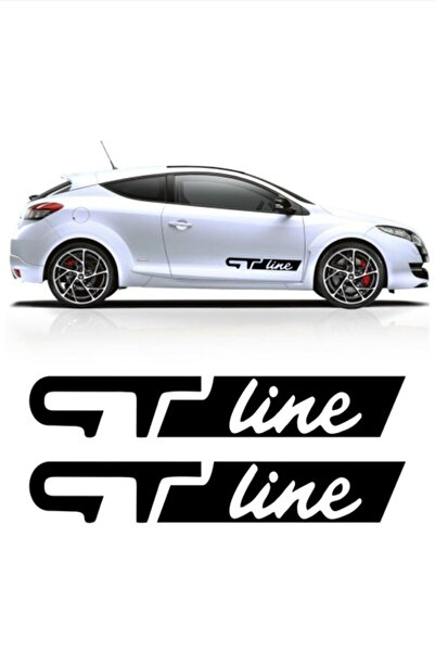 Dijitonline ملصق سيارة أسود GT Line - 40x7 سم، قطعتين
